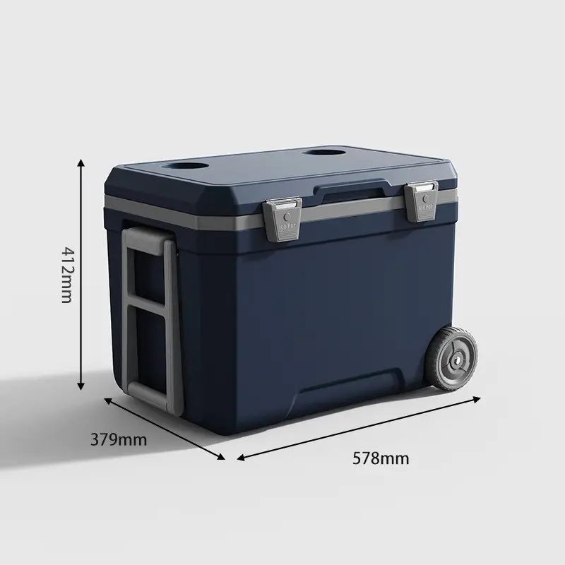 도매 새로운 디자인 45L 아이스 쿨러 상자 방수 절연 음료 냉각 상자 캠핑 롤링 아이스 가슴 야외