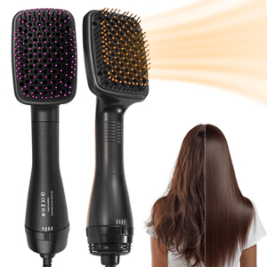 Brosse à cheveux chauffante multi-usages pour usage humide et sec, 3 modes de vitesse, boucleur automatique antistatique pour coiffure à domicile - Product Image 1