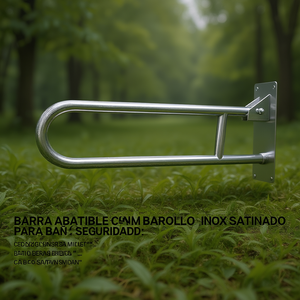 Barra Abatible con Portarrollos de Acero Inoxidable Satinado para Baño de Seguridad - Product Image 3
