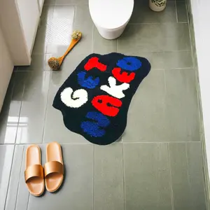 2024 New Arrival Soft Cozy Funny GET NAKED Bathroom Rugs Super Absorbent Anti-slip Microfiber TPR Backing Bath Mat