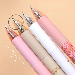 Set Pulpen Gel Lucu Motif Permen Mawar Netral untuk Pelajar, Tinta Hitam Ballpoint 0.5mm, Perlengkapan Alat Tulis, Dapat Dikustomisasi, 4pcs/kotak - Product Image 6