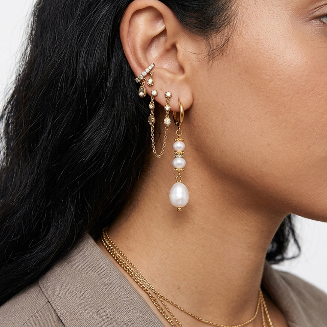 Bingxin Jewelry Fashionable INS High Quality Diy Baroque Pearl Freshwater Long Tassel Drop Earring for Women Party Gift Jewelery