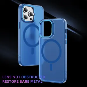 Wholesale Custom Designed IP14 Pro Magnetic Case Transparent Shockproof PC Shell With Skin-Feel Texture Magnetic Attachment