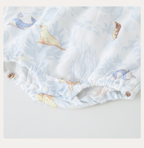 Mameluco de bebé 2026 de verano, fino, de gasa, algodón de bambú, Clase A, para recién nacido, manga corta, unisex, ropa de bebé transpirable - Product Image 5