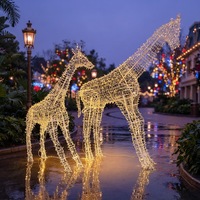 Lumière LED 3D en forme de girafe, étanche IP65, avec cadre métallique, sculpture animale lumineuse, éclairage paysager commercial extérieur