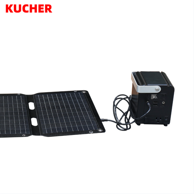KUCHER 60W Four-Fold ETFE Foldable Monocrystalline Solar Panel IP67 Waterproof 22% High Efficiency Black SP60W Outdoor