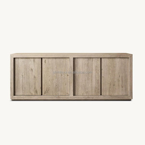 <span class=keywords><strong>Buffet</strong></span> de cuisine moderne de luxe en chêne <span class=keywords><strong>massif</strong></span> à 4 portes, style fermier, durable, avec rangement pour salle à manger et salon - Product Image 4