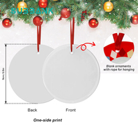 SubbankTransfert Thermique Personnalisation Cercle Xmas Deco Ornements Sublimation Verre Blanc Rond Transparent Ornement De Noël