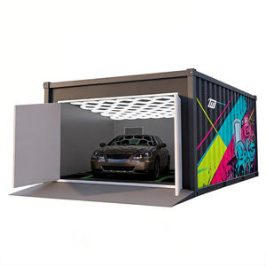 Grand espace de rangement à prix abordable : Garages préfabriqués personnalisés <span class=keywords><strong>pour</strong></span> le stockage de marchandises, avec toit plat, abri de voiture et <span class=keywords><strong>carport</strong></span> en kit. - Product Image 1