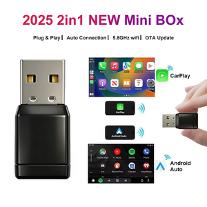 Adaptador Inalámbrico para Android Auto y CarPlay, Dongle <span class=keywords><strong>de</strong></span> Cable a Inalámbrico, Mini USB Portátil con Bluetooth para Autos - Product Image 1
