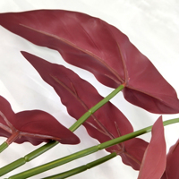 Tige unique artificielle feuille de bégonia plante PE gratuit faux feuillage décor à la maison intérieur mur vert Arrangements floraux