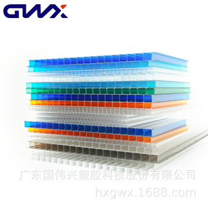 Gwx <b>Transparent</b> Hollow Polycarbonate <b>Sheet</b> 10mm Double Layer For Carports And Awnings - Product Image 1