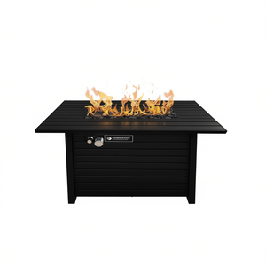 Table de foyer extérieur NordicBloo 25 H x 42 L en acier, moderne, au bioéthanol, pour jardin, autoportante avec couvercle - Product Image 1