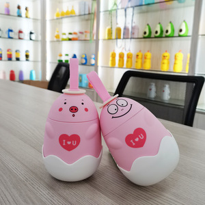Kawaii Pink Pig Heart Glass Water Cup With Silicone Handle Portable Straight Drink <b>Mug</b> Custom Logo Student Advertising Gift Cup - Product Image 2