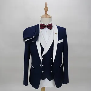 Morili高品质一键修身婚纱西装男士披肩领子3件派对套装最佳男士套装MMSB41