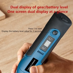 מטחנה זוויתית תעשייתית 7.4V בעלת הספק גבוה עם סוללת ליתיום נטענת, 12 מהירויות, צג דיגיטלי, מנוע ליבה נחושת לחיתוך - Product Image 5