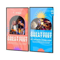 Layar Sentuh LCD Digital Signage 32 Inci IP65 untuk Pemasangan di Dinding, Tampilan Video Vertikal, Layar Iklan SPBU