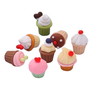 Artificial Cupcake Resin Mini Model Dollhouse Miniatures for Kitchen Kids Toy Ice Cream 3D Gifts DIY Accessories