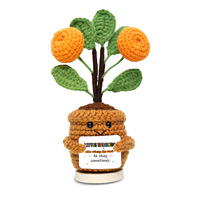Positief Gehaakte Oranje Cadeaus Voor Vrouwen Haken Fruit Gehaakte Bloem Emotionele Plant Positieve Zonnebloem Voor Huisdecor