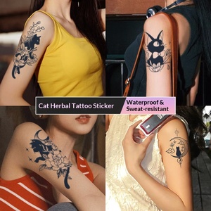 Adesivi per Tatuaggi a Tema Gatto, Cucciolo, Luna, Fiore - Trasferibili ad Acqua, Impermeabili, Lunga Durata, Semi-Permanenti - Lussuosi Motivi Frutta e Piante - Product Image 2