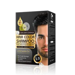 No Damaged Fast Hair dyeing Plant One Step Black Color Sachet With Factory Price Shampoo Hair Color