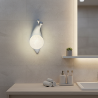 Lampe murale décorative artistique sculpturale en résine LED créative en forme d'animal, peinte à la main, avec détecteur de mouvement pour couloir