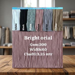 Tissu en polyester tricoté Premium Bright Orial, 200 GSM, 60 pouces de large, côtelé extensible, teint uni, pour vêtements et habillement - Product Image 2