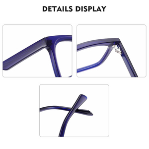 New Retro Kính theo toa khung Acetate Chất liệu kính mắt thời trang chất lượng cao chống ánh sáng màu xanh khung quang cho nam giới - Product Image 5