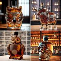 Carafe et bouteilles à whisky en verre transparent en forme de canard personnalisables de 1000 ml, style design moderne pour cadeaux d'affaires