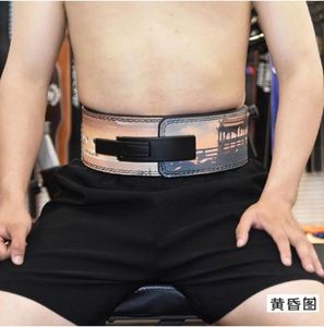 Ceinture de levier d'haltérophilie noire personnalisée en cuir pour musculation robuste - Product Image 4