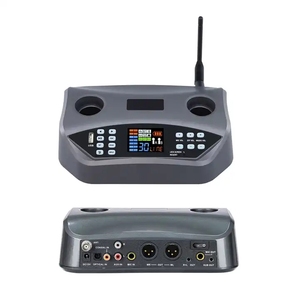 Professional DSP <b>Wireless</b> <b>Microphone</b> System 100 Channels Cardioid Plastic Metal Echo Reverb Howling Anti Vocal Cut Bt Function - Product Image 3