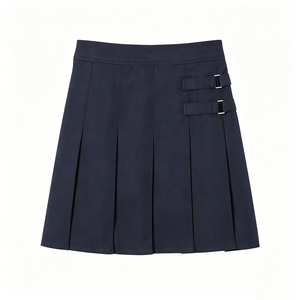 Gonna-Pantalone Scolastica per Ragazze in Kaki o Blu Navy, Gonna Plissettata con Vita Regolabile e Pantaloncini Plissettati Frontalmente - Product Image 2