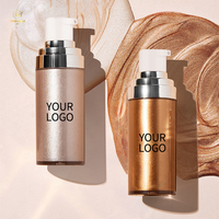 Maquillage en gros de marque privée : Enlumineur liquide scintillant, végétalien, waterproof, longue tenue, haute pigmentation, personnalisé, de luxe, avec protection solaire