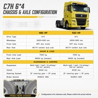 Camion tracteur Sitrak C7H 6x4 Euro 4 d'occasion vérifié avec moteur à couple élevé pour le transport transfrontalier SITRAK CH7 6*4 /4*2