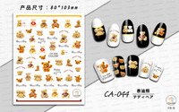 CA41-72 Anime dessin animé 3D ours en peluche fleur fruits marin lune ongles autocollant été ongles papillon pour beauté manucure Applique