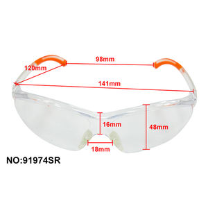 Gafas de seguridad duraderas resistentes a impactos lentes de PC ligeras 8C lentes de policarbonato de alta curvatura almohadilla de Nariz de PVC ANSI CE PPE - Product Image 5