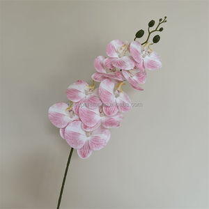 C-110 Decoraciones para Bodas, <span class=keywords><strong>Flores</strong></span> <span class=keywords><strong>Artificiales</strong></span> Vintage de Tacto Real, Látex, Rama Larga Individual, 9 Cabezas, Orquídea Blanca Phalaenopsis - Product Image 6