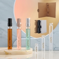 Vente en gros de flacons de parfum portables de 2 ml, 3 ml, 5 ml, 10 ml, rechargeables, mini flacons d'échantillon de parfum en verre avec boîte en carton personnalisée