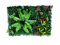 Panneaux de fleurs en mousse de 20 pouces pour jardin, motif fougère, 60x40 modulaires, empilables, style MCM, pour restaurant moderne, verdure artificielle murale