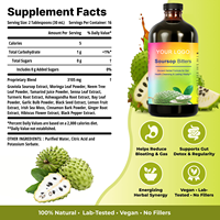 Suplemen Herbal Guanabana Cairan Oral Soursop Bitters Label Pribadi untuk Kesehatan Pencernaan & Dukungan Imunitas Dewasa
