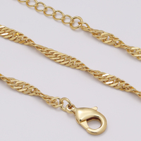 Collier chaîne Singapour minimaliste en acier inoxydable plaqué or PVD, bijoux hip-hop punk résistants au ternissement pour unisexe, usage quotidien