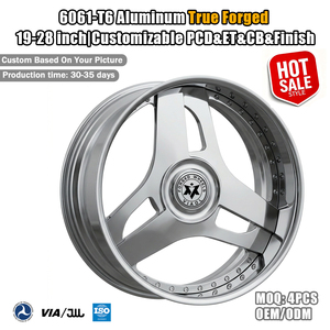 Jantes forgées Viaol <span class=keywords><strong>2</strong></span> pièces 24x9 24x10.5 5x120 argentées à 3 branches avec lèvre chromée et déport profond, compatibles Rolls Royce <span class=keywords><strong>Wraith</strong></span> - Product Image 1