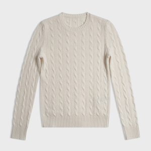 Suéter Clásico de Punto para Mujer TOWNKANA, 100% Lana, Manga Larga, Logotipo Frontal, Estilo Vintage, Corte Ajustado, Grueso y Cálido - Product Image 1