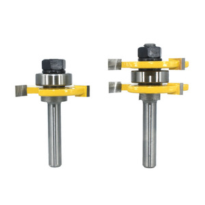 3 Cái Lưỡi Và Rãnh <span class=keywords><strong>Router</strong></span> Bit Set Finger Joint <span class=keywords><strong>Router</strong></span> Bit Set - 8 Mét Shank 3 Bit T Loại Tenon Cutter - Product Image 2