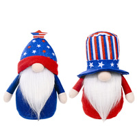 Poupée en peluche drapeau américain pour enfant, en tissu recyclé, décoration d'intérieur, Jour de l'Indépendance, 4 juillet