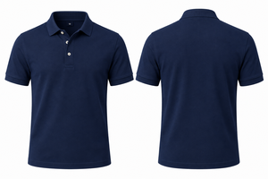 Chemise polo pour homme en coton égyptien 100% - Poids lourd - Bleu marine - Chemise polo de qualité supérieure - Douce et résistante - Vêtement décontracté pour le golf - Product Image 3