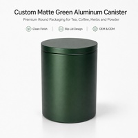 Boîte en métal ronde de taille et couleur personnalisées, finition anodisée mate, en aluminium, pour l'emballage de poudre de vitamines et de compléments nutritionnels