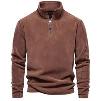 Blouson Bomber Homme Automne Hiver Nouveau Modèle Slim Col Montant Demi-Zip Manches Longues Respirant Extérieur Polaire Transfrontalier
