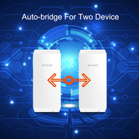 (Par) Tenda O1 CPE AP Puente WiFi para Exteriores de Doble Banda, Router de 300Mbps, Antenas de 12dbi, Repetidor de 2.4Ghz, Alcance de 0.5KM, En Stock