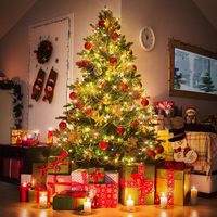 12/22/32m Wasserdichte LED Solar Kupferdraht Weihnachtsbaum Lichterkette Feiertagsbeleuchtung Diwali Lichter Outdoor Gartendekoration